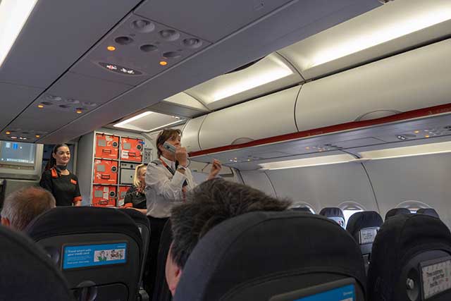 Inside the cabin during easyjet fearless flyer course