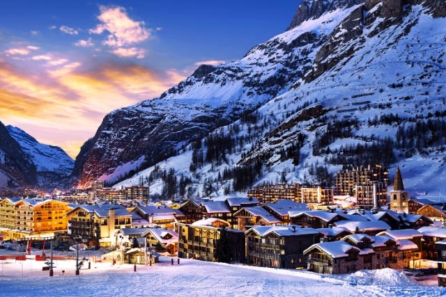Val d'Isere at sunset