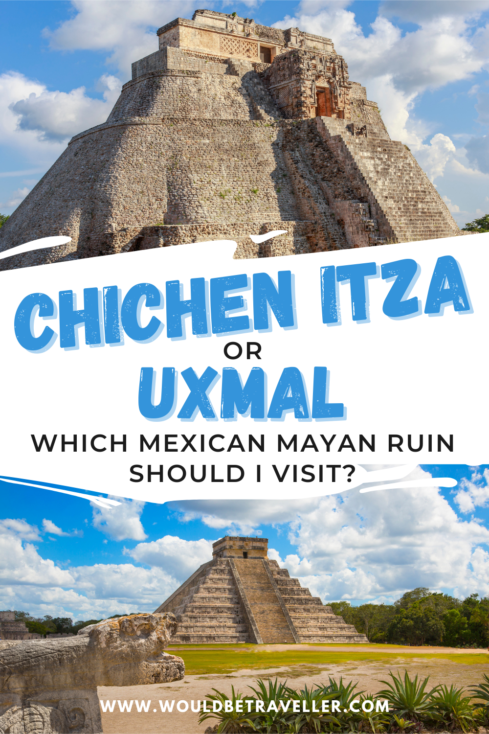 Uxmal or Chichen Itza Mexico travel pin