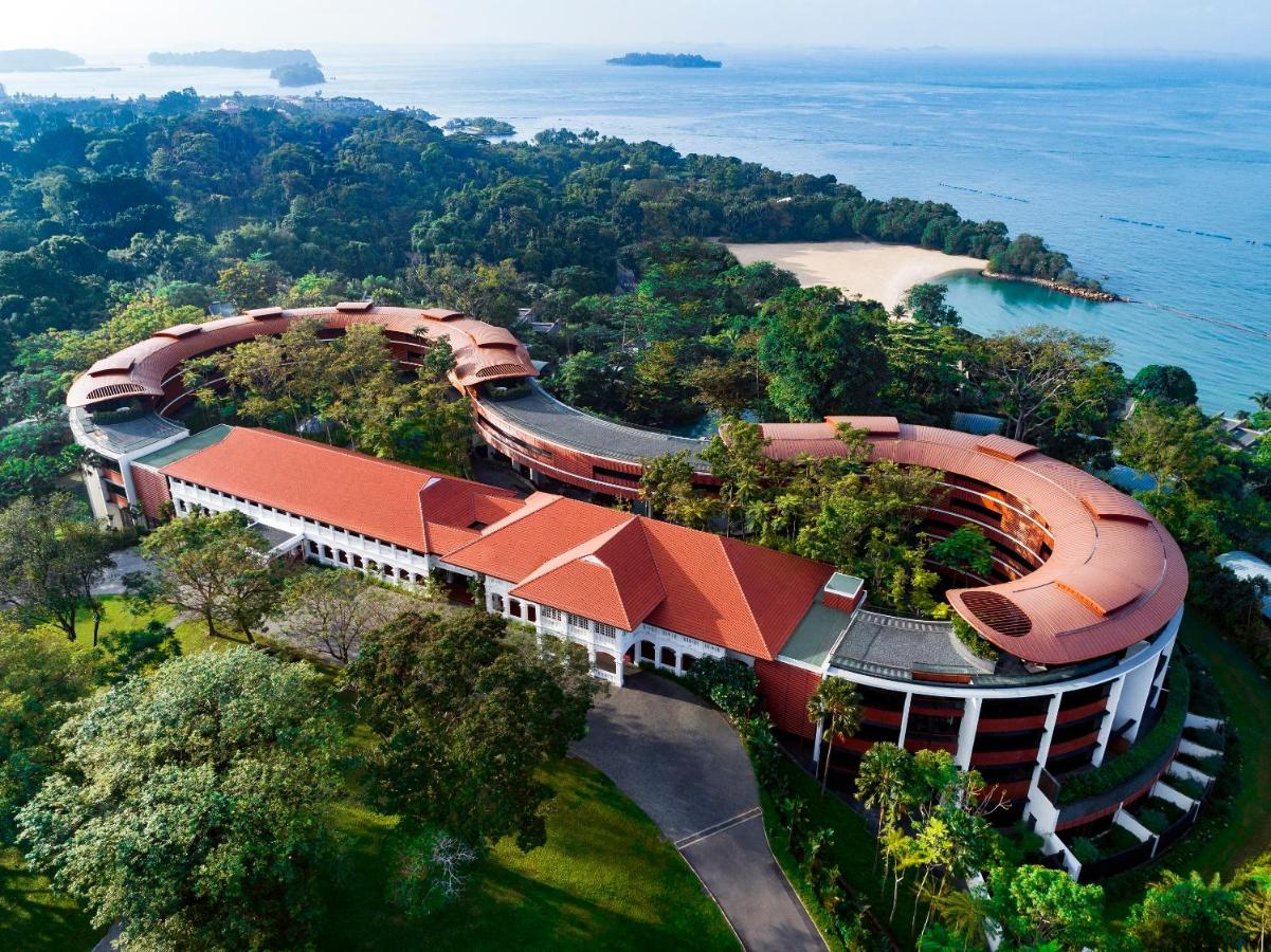 An aerial shot of Capella hotel on Singapore's Sentosa Island