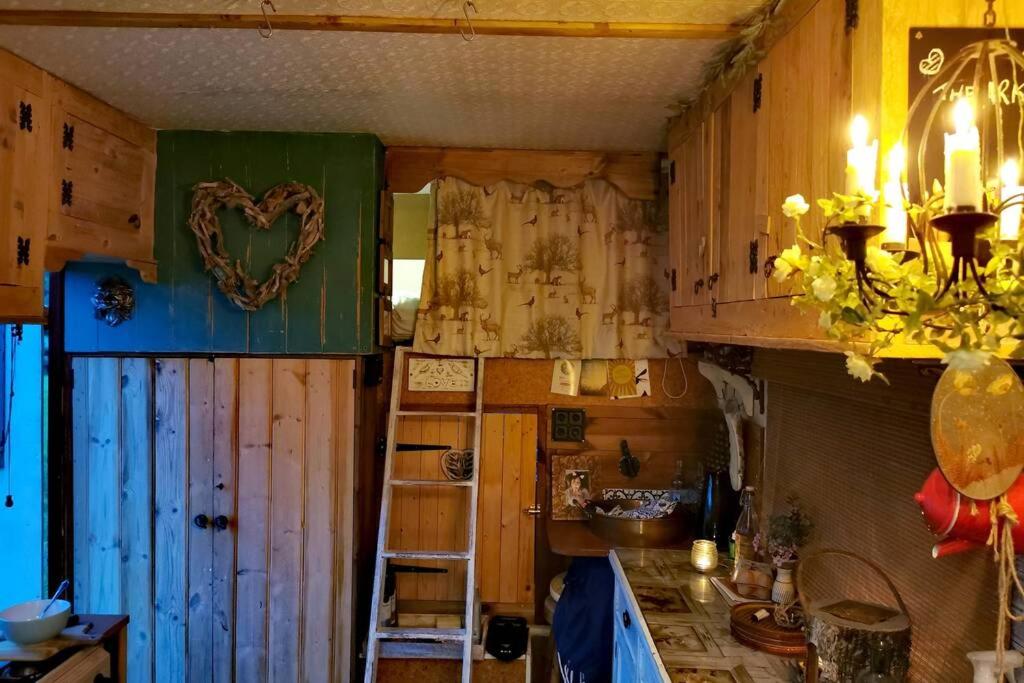 Interior of the horsebox glamping site near London