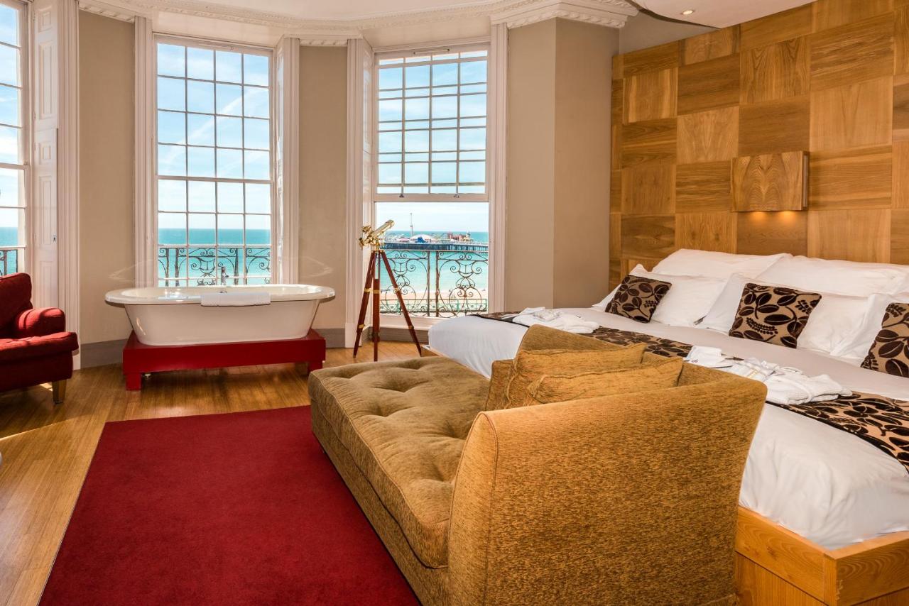 A stunning room at Drakes Hotel with a view of the famous Brighton Pier